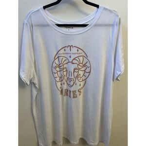 Women's Torrid Size 3 Aries Classic Fit‎ White Tshirt